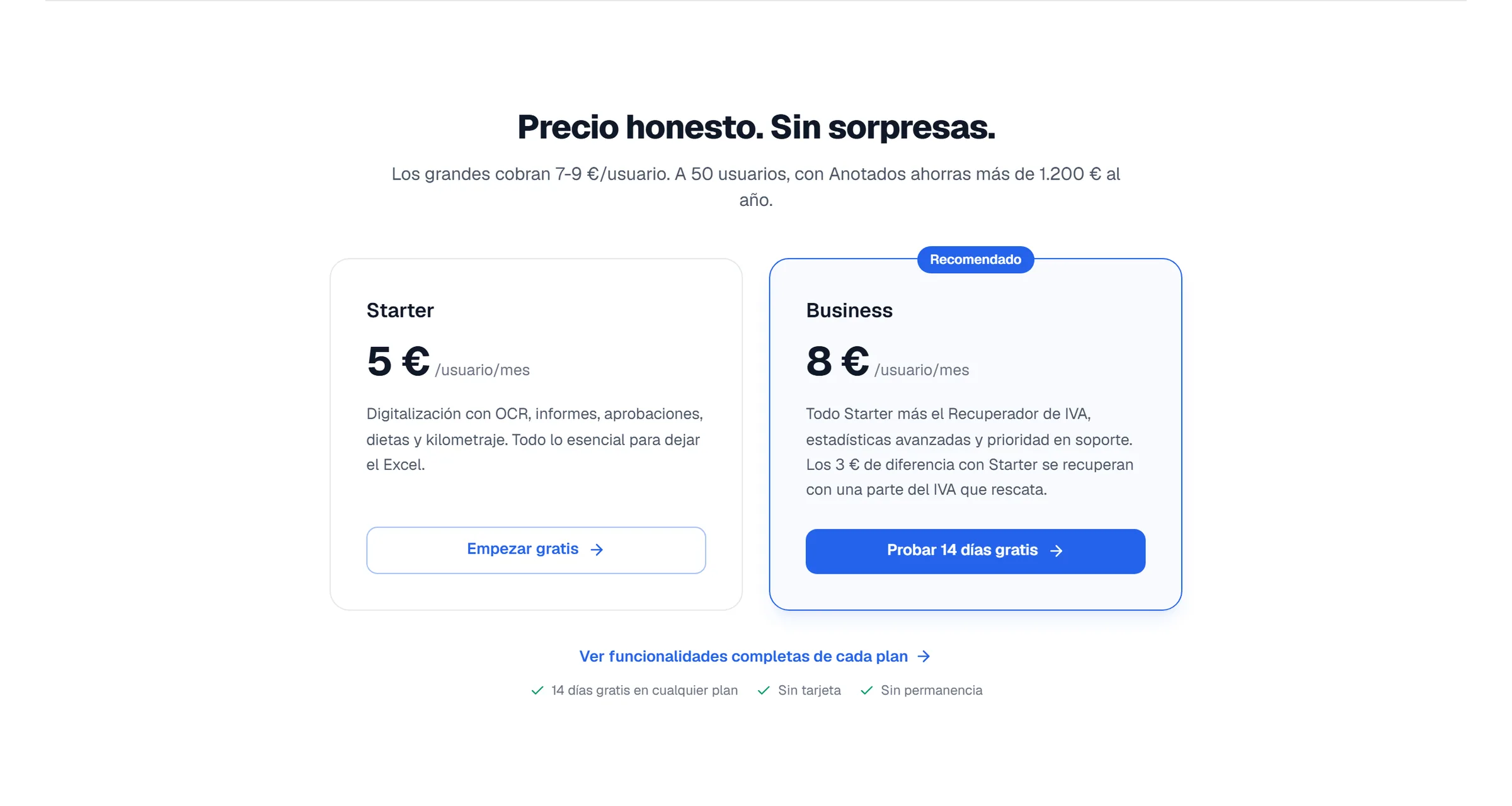 Pricing section: “Honest pricing. No surprises”